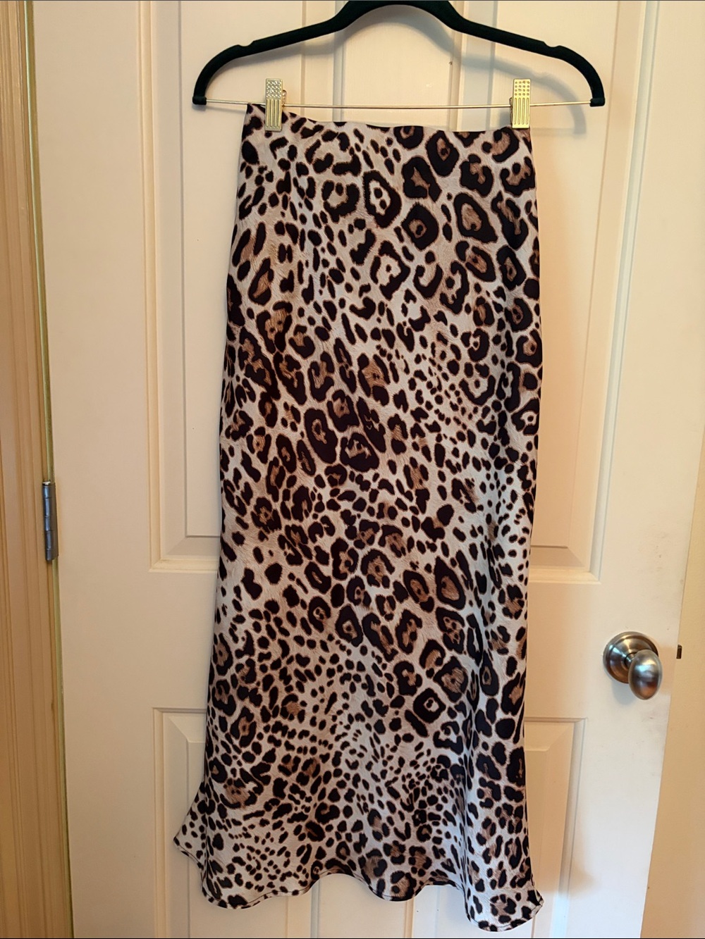 Leopard Print Midi Skirt - Brown Animal Print